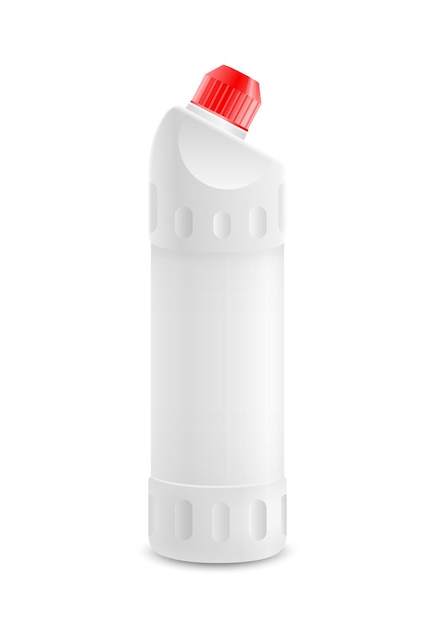 Bottle with cleaner with a red lid. cleaning product. realistic mock-up vector illustration isolated