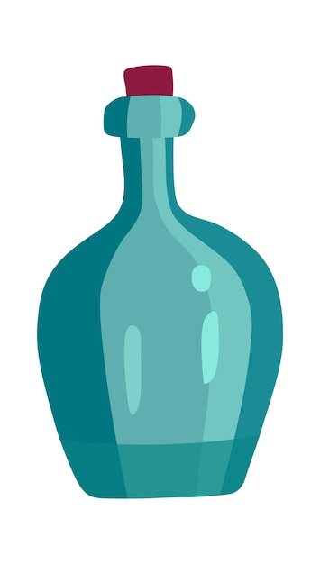 Бутылка с пробковой векторной иллюстрацией