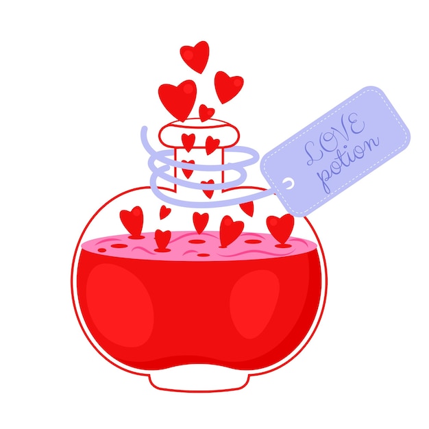 Vector the bottle with the elixir of love valentine s day card