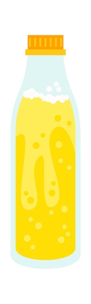 Bottle with lemonade flat illustration