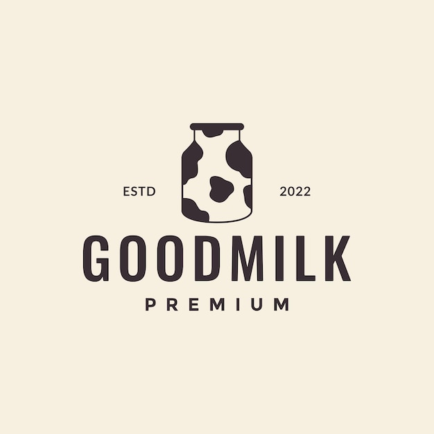 Vector bottle with milk cow dairy logo design vector graphic symbol icon illustration creative idea