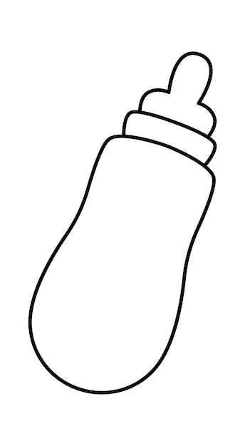 Bottle with milk line icon art Baby accessory