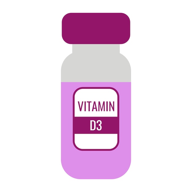 Бутылка с векторной иллюстрацией витамина D3