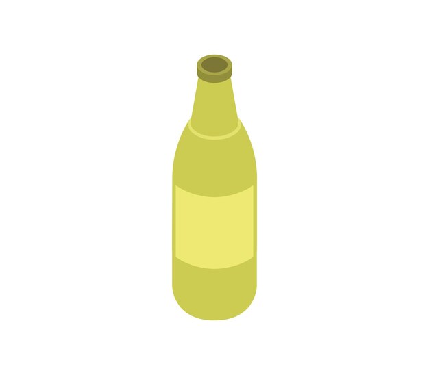 Vector bottle with water juice isometric