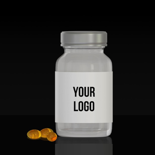 a bottle of your logo is on a black background