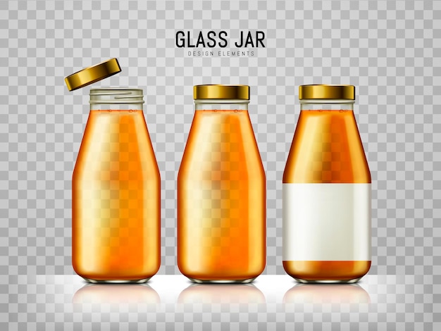 Vector bottled juice elements