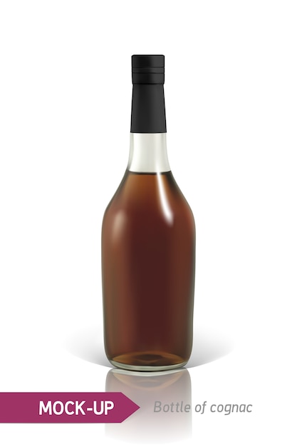 Vector bottles of cognac