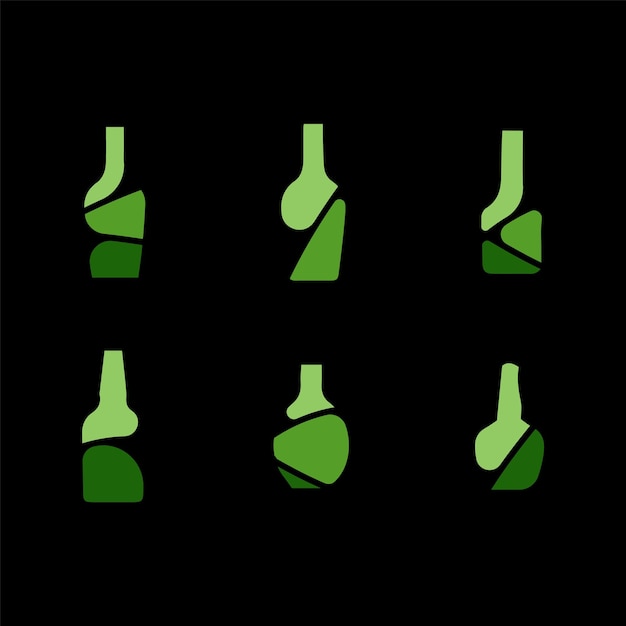 Bottles logotype set