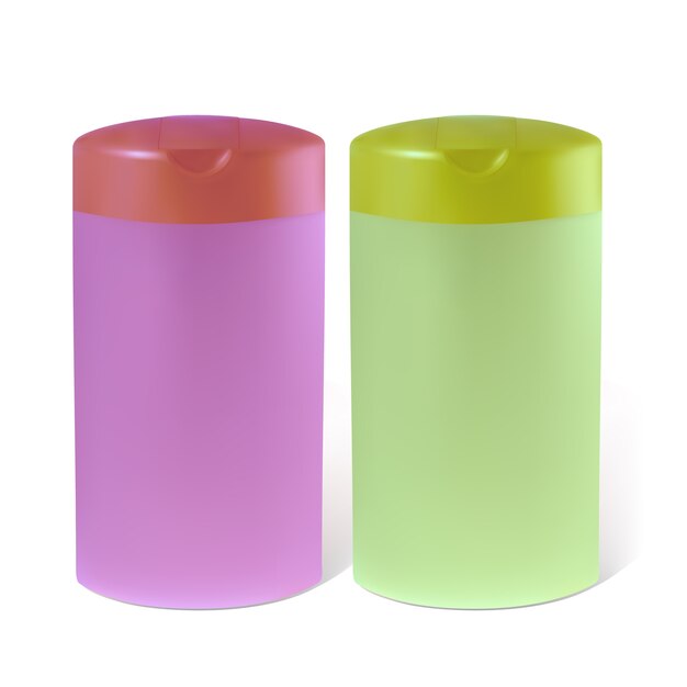 Vector bottles of shampoo or lotion.    illustration contains gradient mesh.