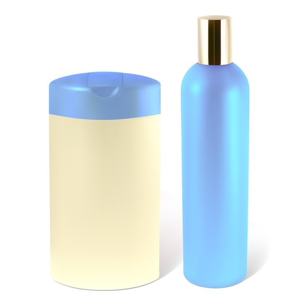 Bottles of shampoo or lotion illustration