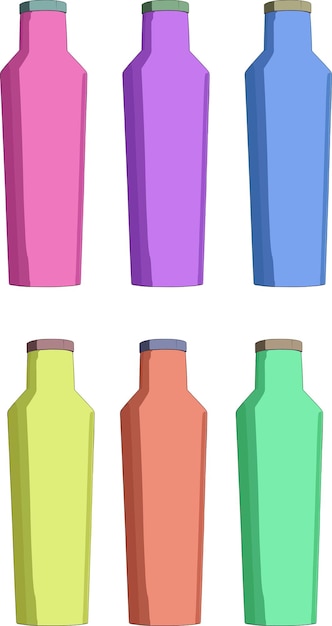 Vector bottles tumbler for water drink illustration