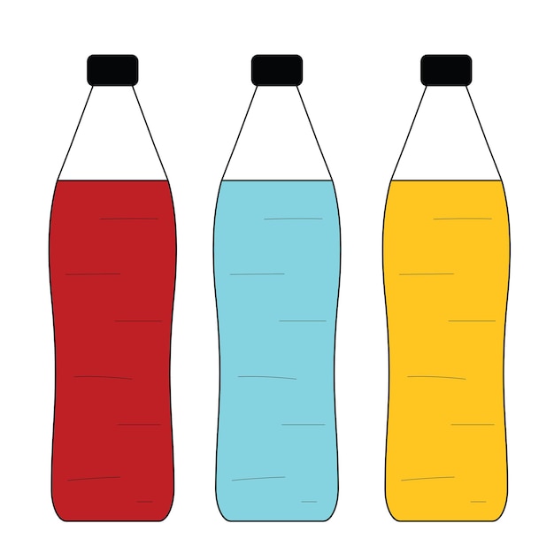 Bottles vector illustration icons of liquid containers