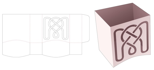 Ciotola laterale inferiore curva con modello fustellato con motivo a linee stencil