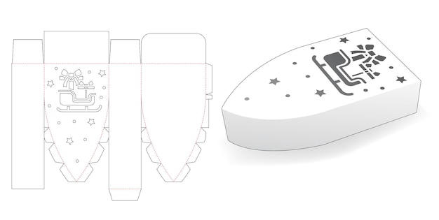 크리스마스 썰매 다이 컷 템플릿이 있는 하단 철탑 포장