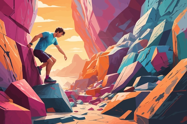 bouldering sport illustration