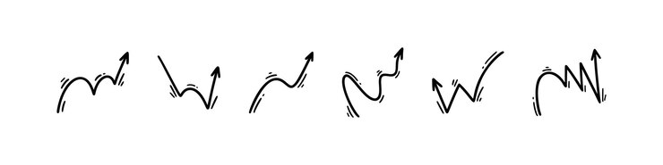 Vector bounce effect arrows set manga and comic stile design elements
