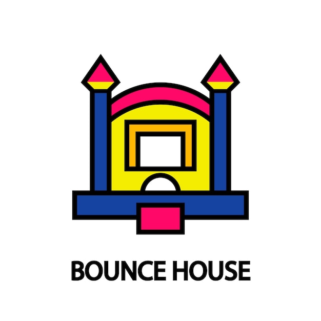 Vector bounce house icon logo design vector modern illustration