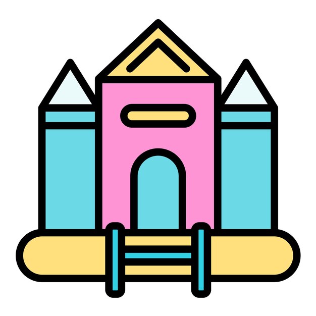 Vector bouncy castle vector illustration style