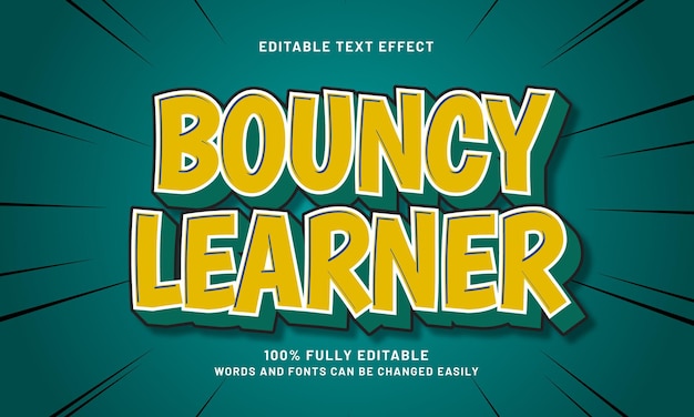 Bouncy Learner - 子供と学校のテーマで編集可能なテキストエフェクト