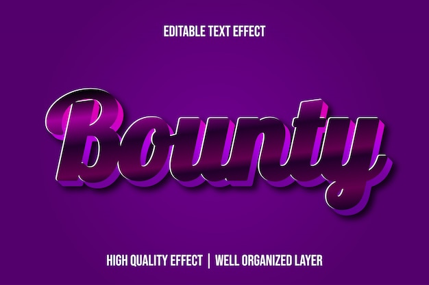 Bounty purple bewerkbare teksteffectstijl