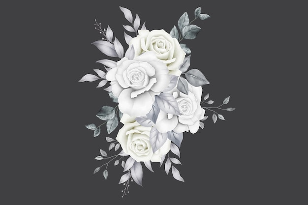 Bouquet Floral Roses Watercolor