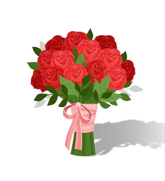 Red Flowers With Pink Ribbon Sticker