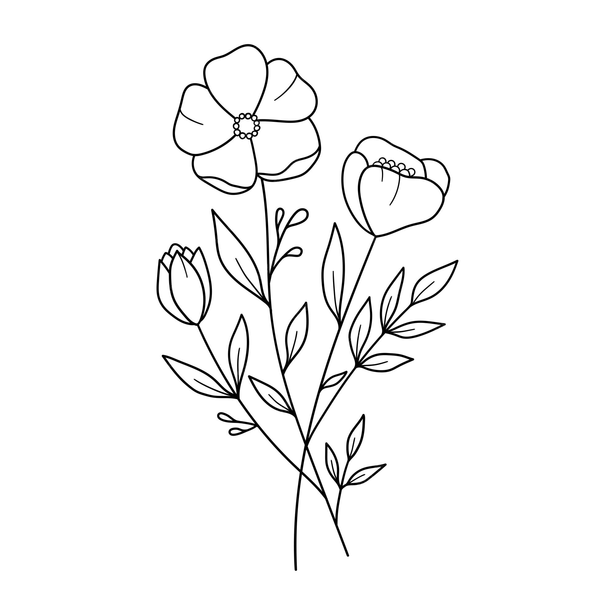 easy cute drawings of flowers