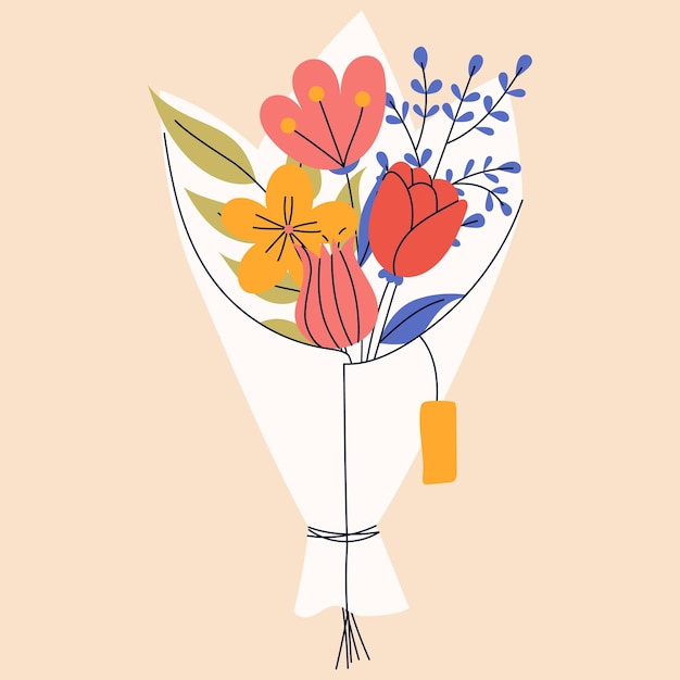 Букет цветов Хорошо подходит для поздравительных открыток или пригласительного дизайна цветочного плаката