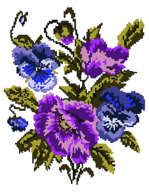 bouquet of flowers poppies and pansies