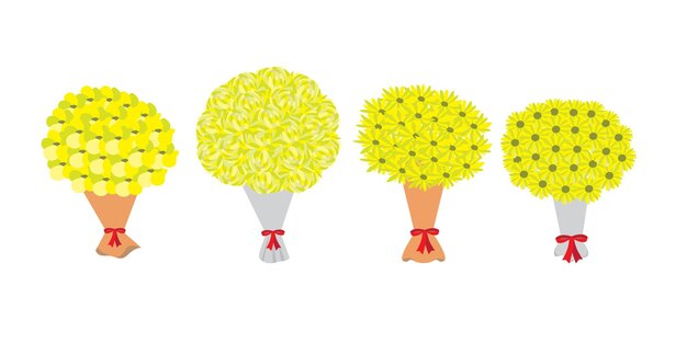 Bouquet of flowers on a white background vector illustration