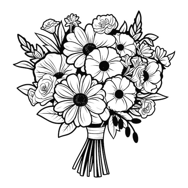 Vector bouquet of flowers