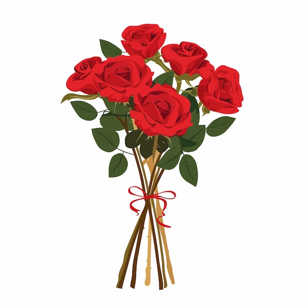 ベクトル 赤いバラのブーケット バレンタインデー 75