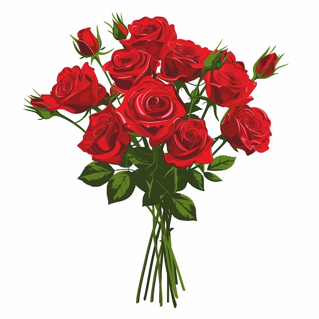 ベクトル 赤いバラのブーケット バレンタインデー 90