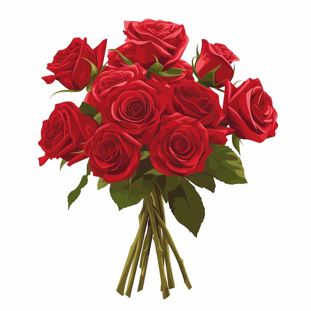 Vector bouquet of red roses valentines day 115