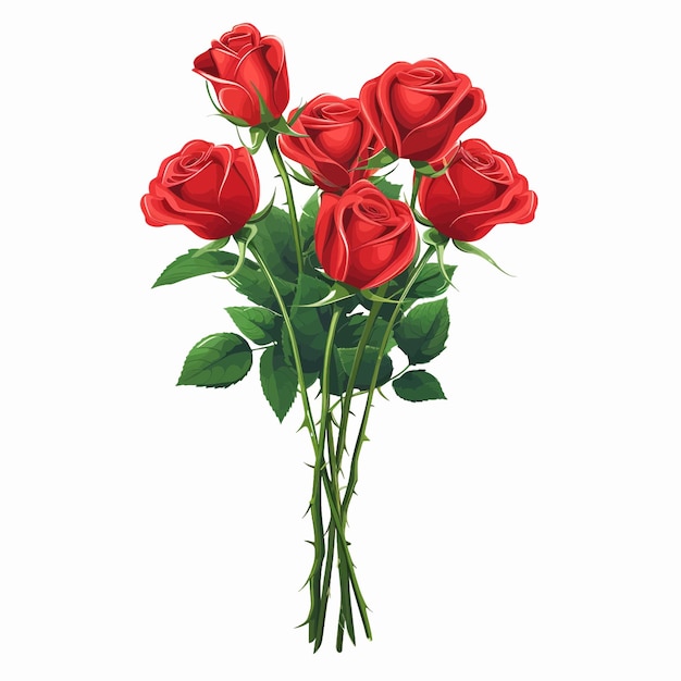 Vector bouquet of red roses valentines day 33