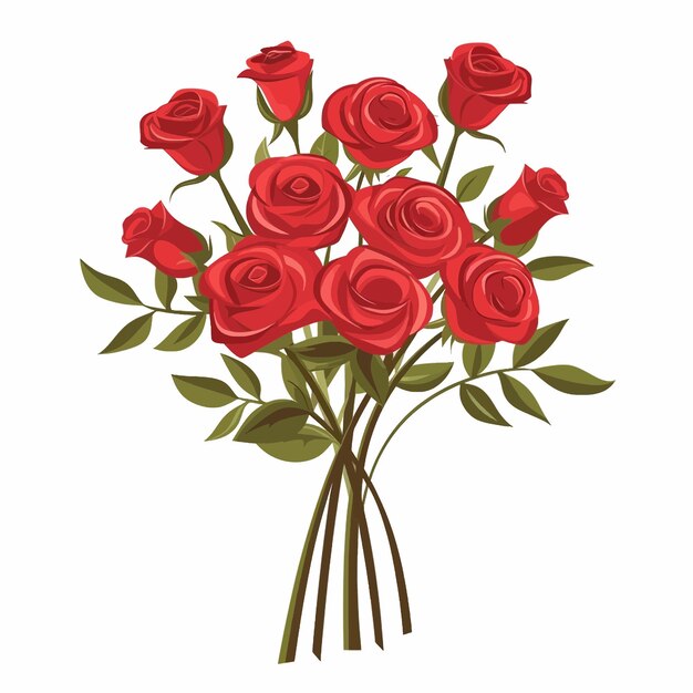 Vector bouquet of red roses valentines day 41