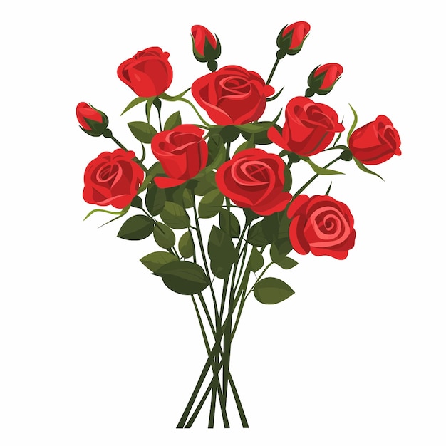 Vettore bouquet di rose rosse san valentino 78