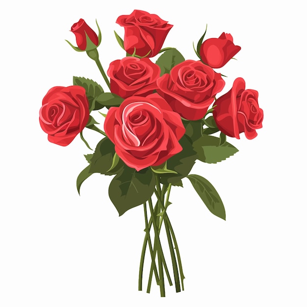 Vector bouquet of red roses valentines day 83