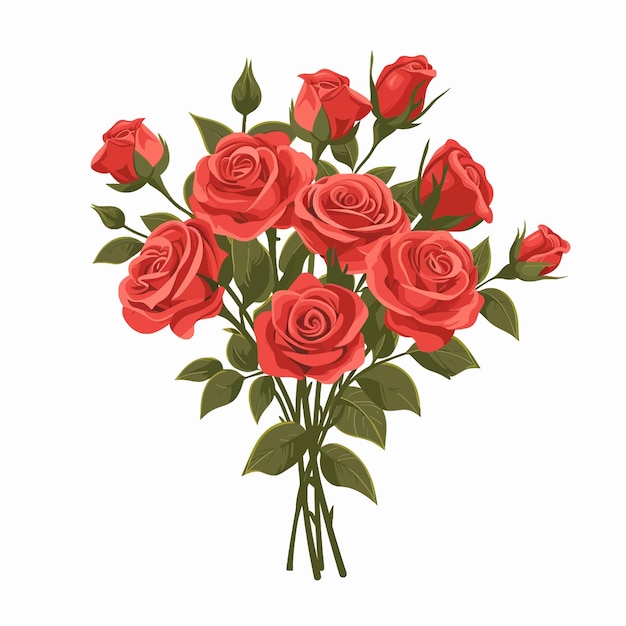 Vector bouquet of red roses valentines day 97