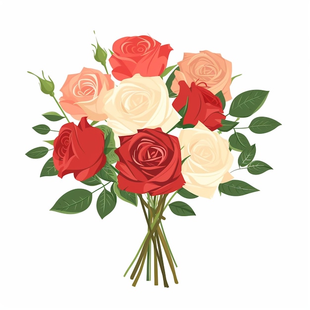 Vector bouquet of roses 1