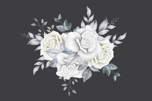 Vector bouquet roses watercolor