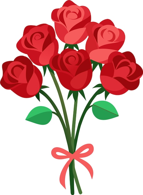 Bouquet van rode rozen op een witte achtergrond vector illustratie