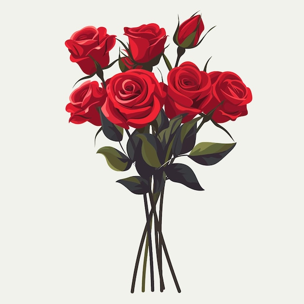 Vector bouquet van rode rozen valentijnsdag 95