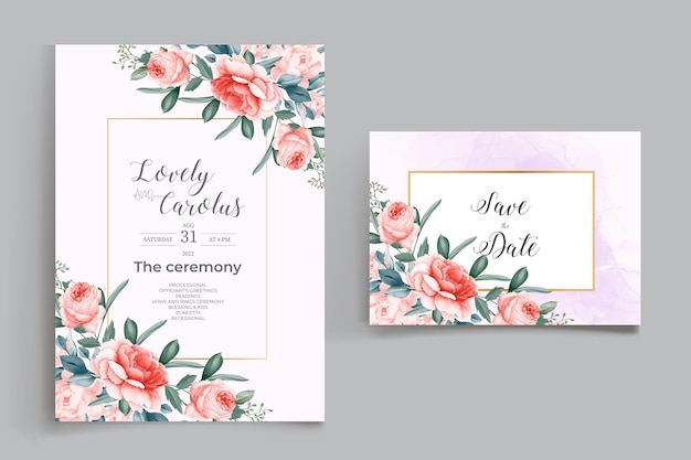 Bouquet with red navy wedding concept watercolor style Free Vector