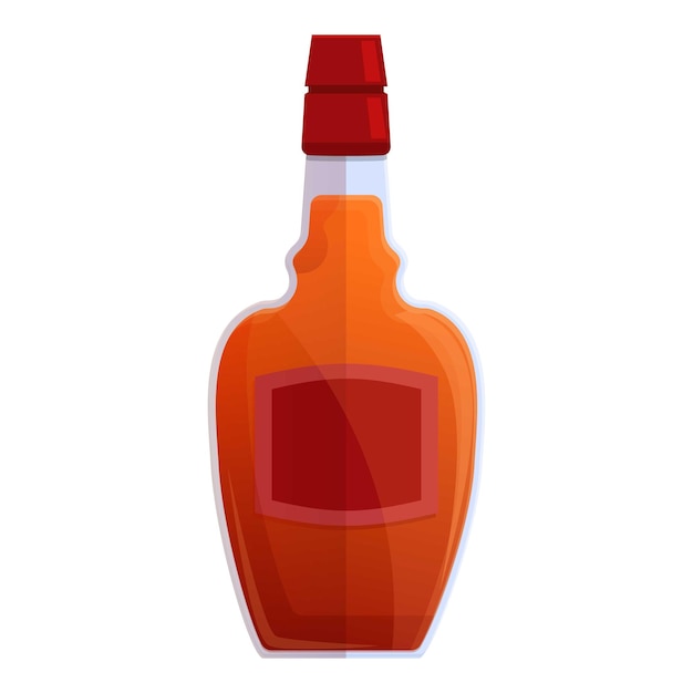 Вектор Иконка бутылки бренди из бурбона мультфильм о векторной иконке бутылки бренди из бурбона для веб-дизайна, выделенной на белом фоне