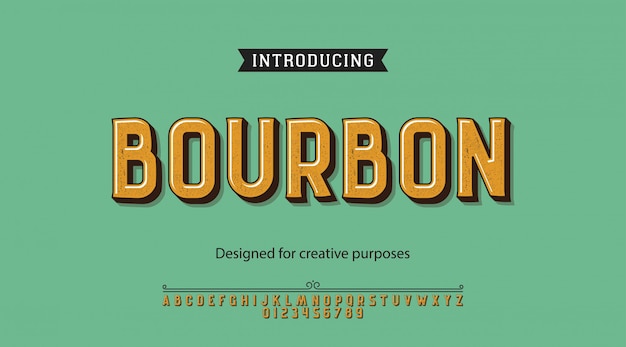 Bourbon-letterbeeld. voor etiketten en verschillende letterontwerpen