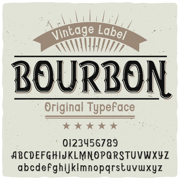 Vector bourbon vintage belettering