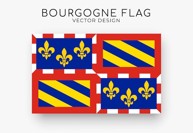 Bourgogne vlag Gedetailleerde vlag op witte achtergrond Vector illustratie