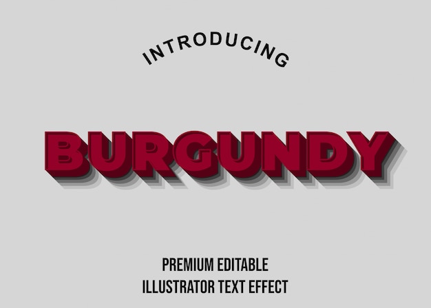 Bourgondië - 3D-tekststijl Lettertype-effecten
