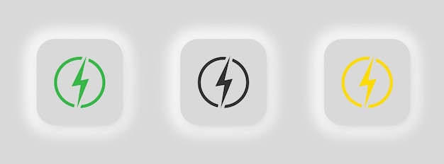Bout bliksem pictogram Thunder flash illustratie symbool set Storm vector